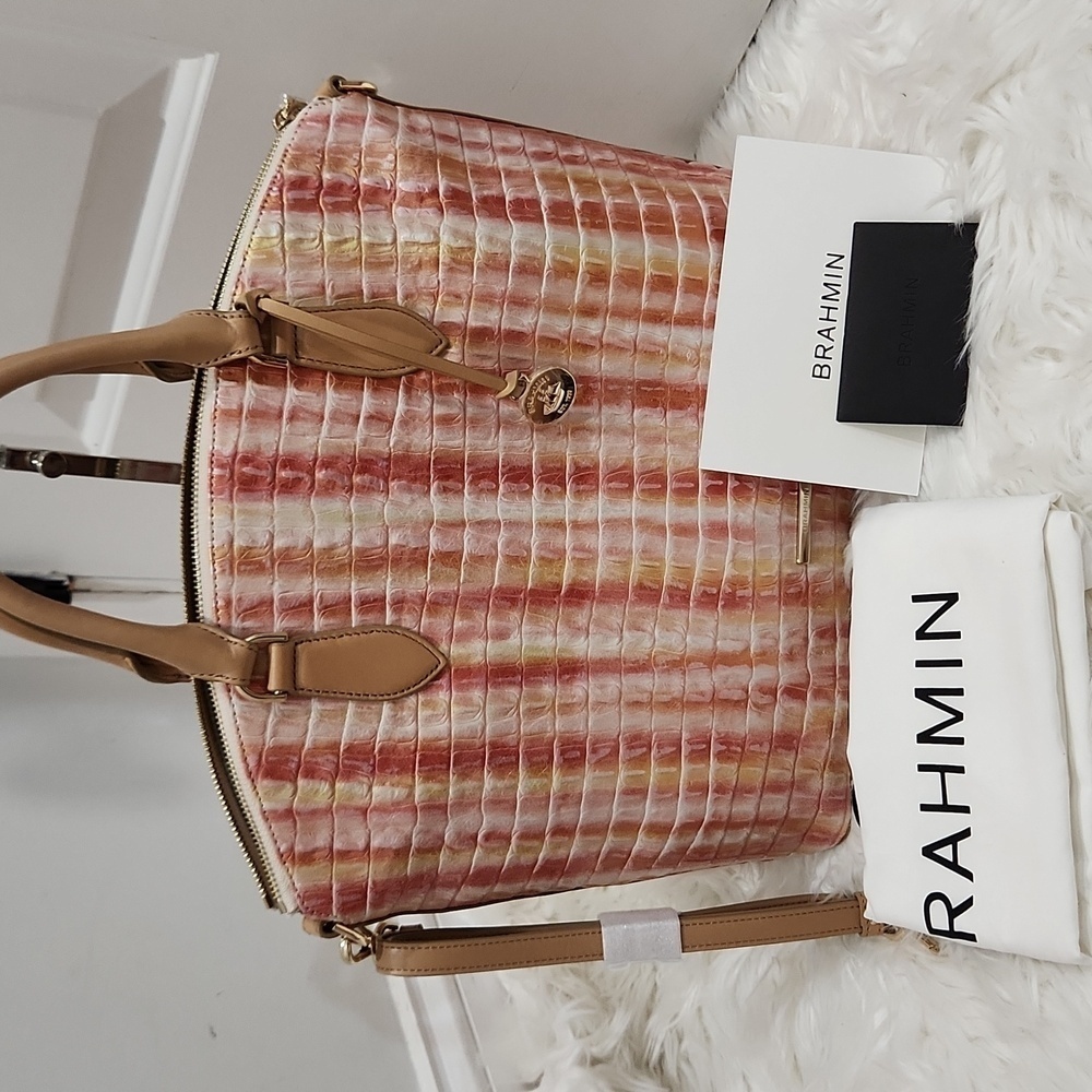 🧡▪️BRAHMIN ▪️Melbourne Large Duxbury Satchel Multi Royalton Genuine Leather